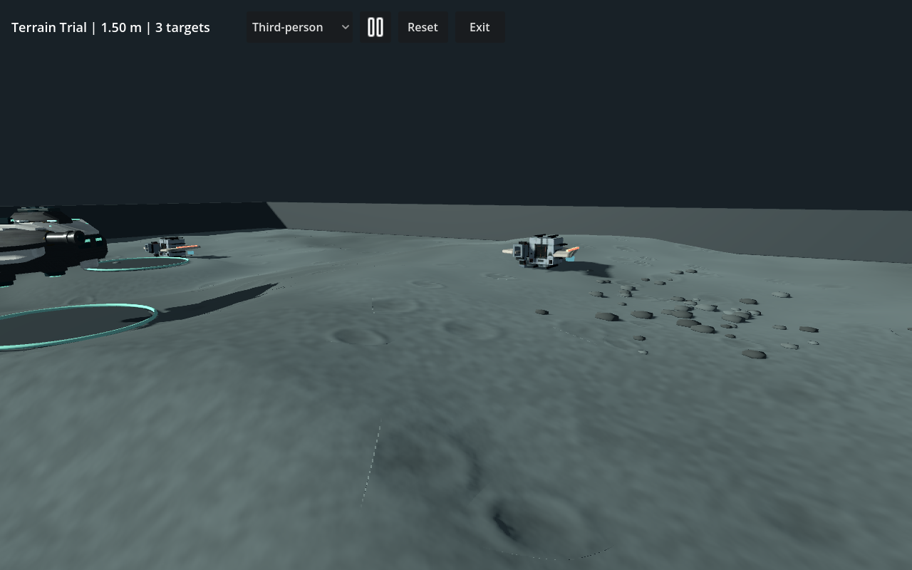 Generated terrain in the standalone drone trial